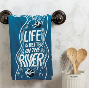 On the river kitchen towel