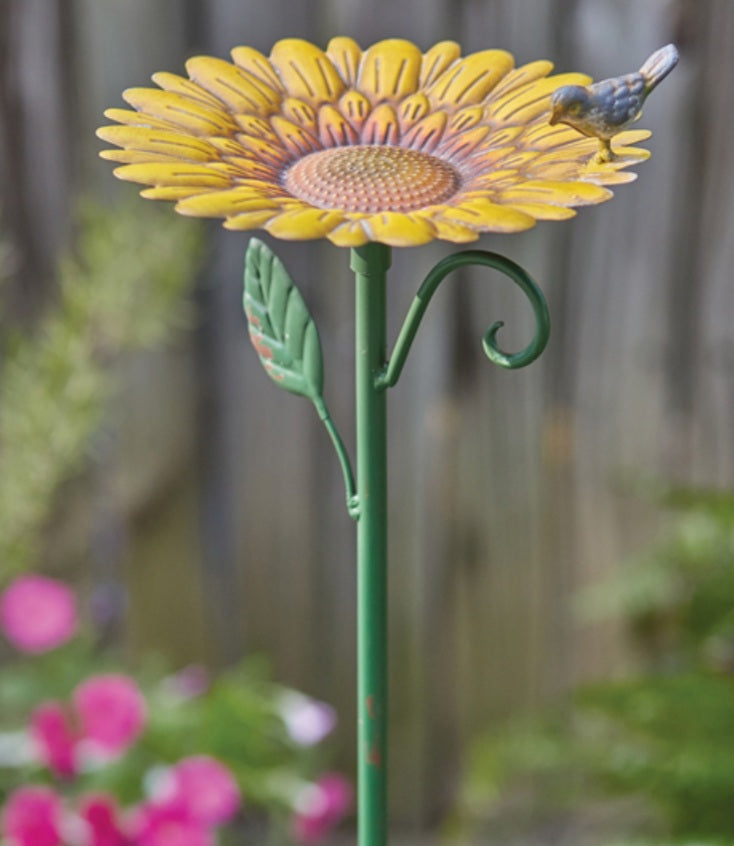 Sunflower birdbath / seed tray