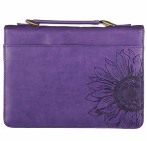 Purple sunflower large bible cover
