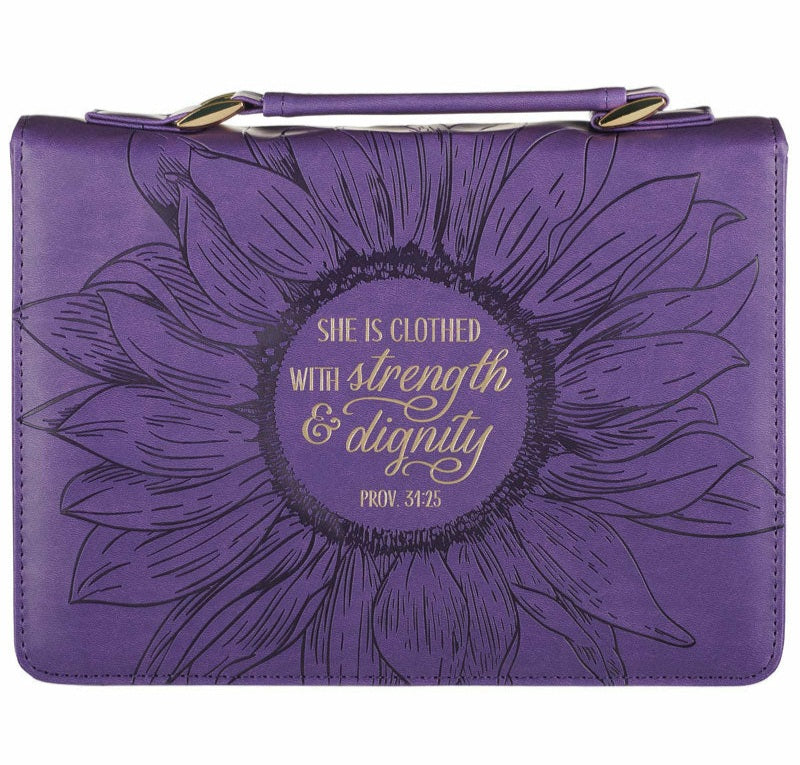 Purple sunflower large bible cover