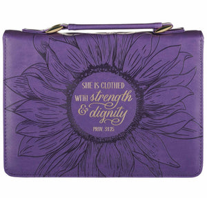 Purple sunflower large bible cover