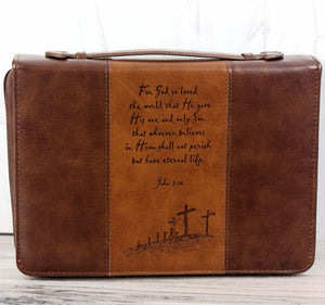 John 3:16 two-tone large luxleather bible cover