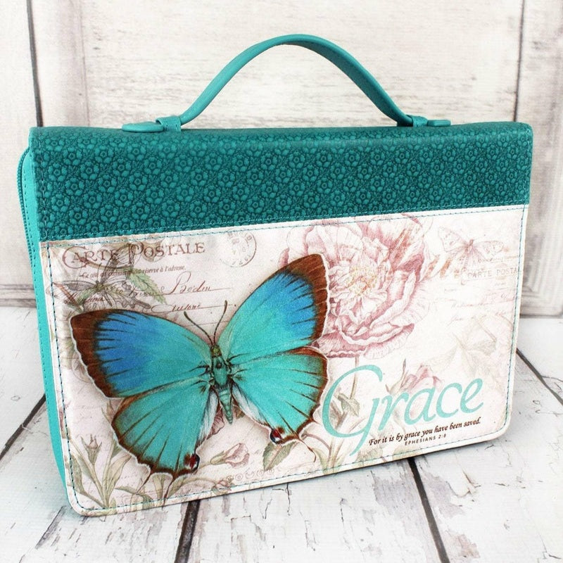 Teal ephesians 2.8 grace butterfly bible cover