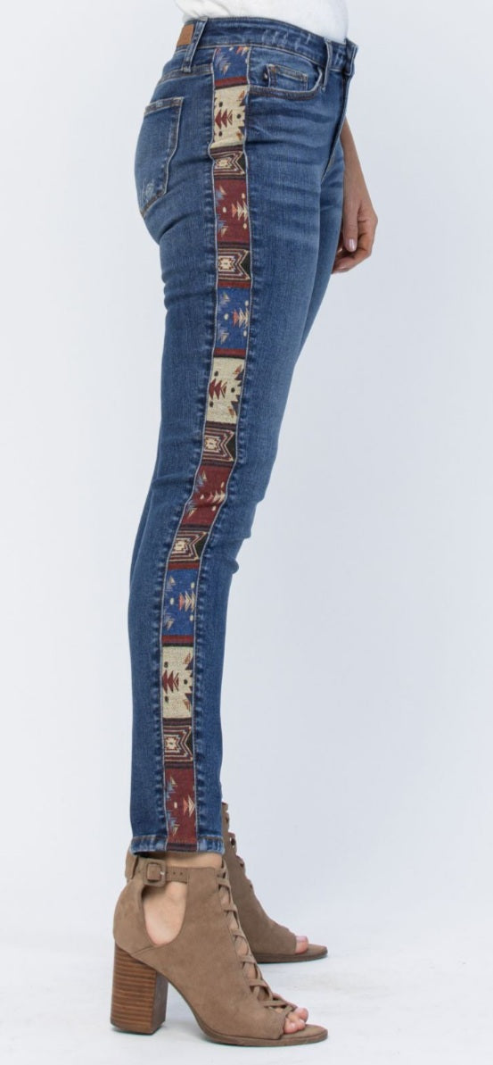 Judy blue mid-rise western print jeans