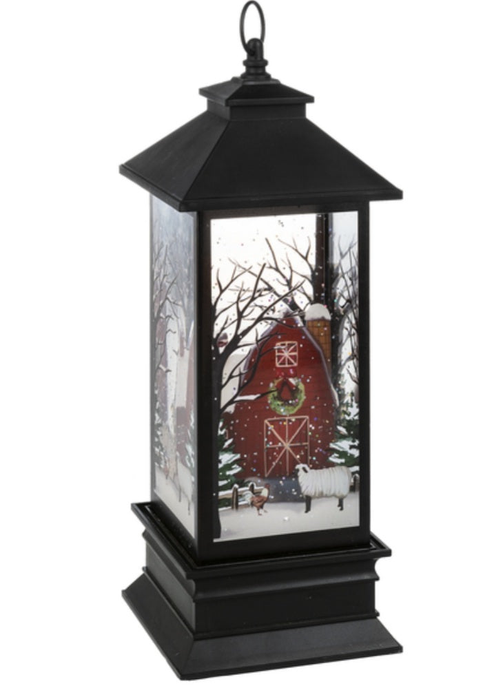 Light up christmas farm theme lantern