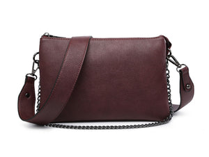 Izzy chain burgundy purse