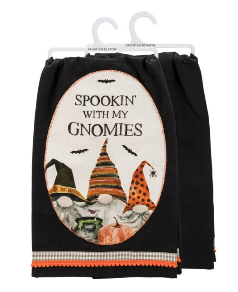 Spookin with my gnomies dish towel