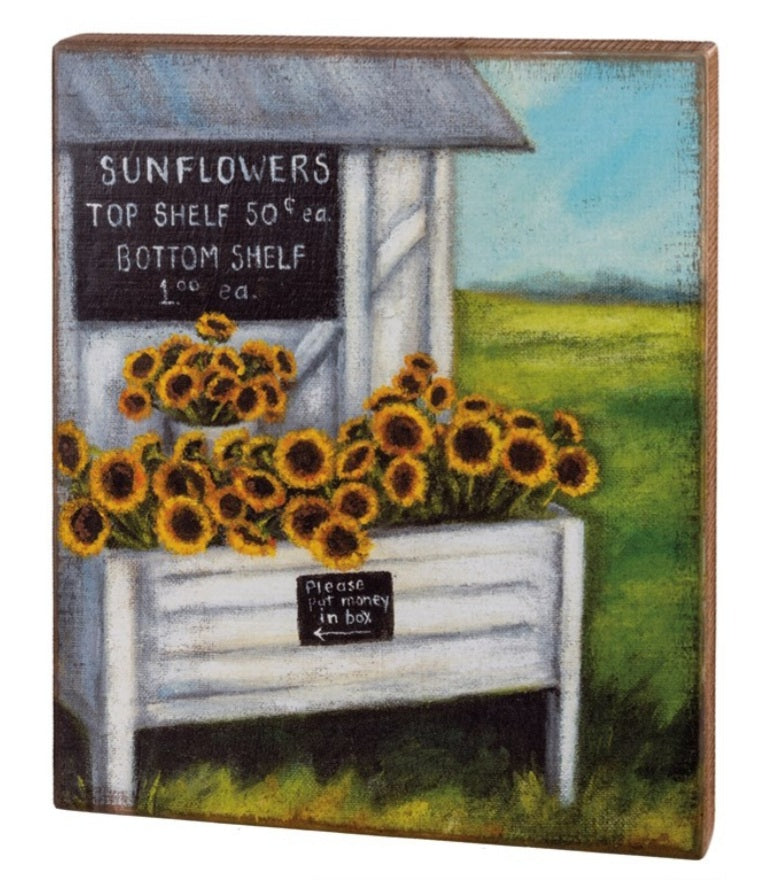 Sunflower stand box sign