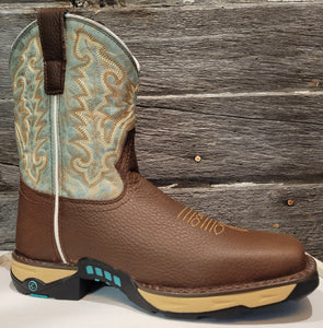 Women's corral chocolate hydro resist 8.26 square toe work boot W5002