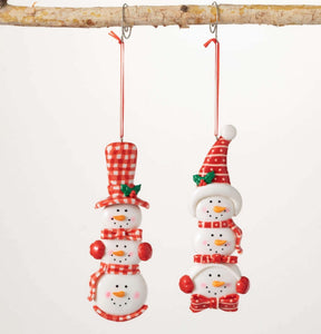 Snoman stacked ornaments