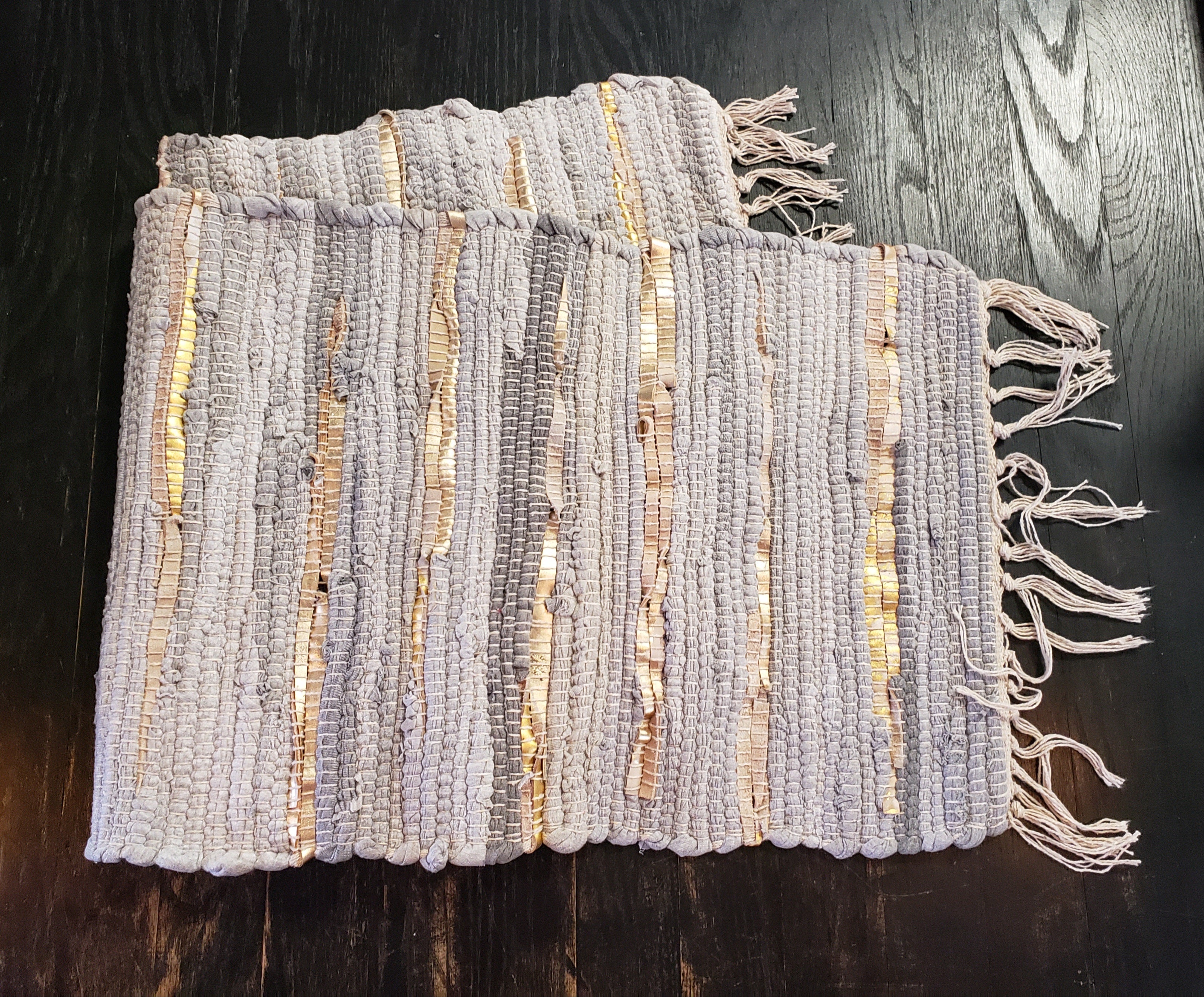 Gold and grey table runner