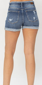 Judy blue mid rise button shorts