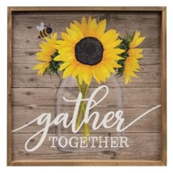 Gather together Sunflower in Mason jar sign