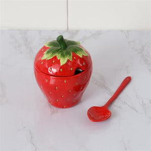 Strawberry jar with spoon