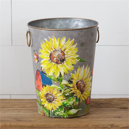 Sunflowers and butterflies bucket