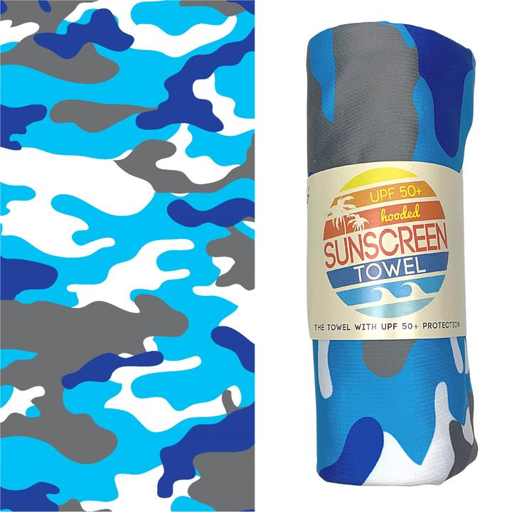 Camo sunscreen towel- hooded