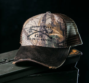Real tree xtra grunt style flag hat