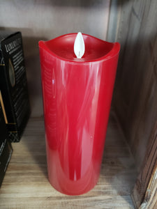 Red led pillar candle- lg