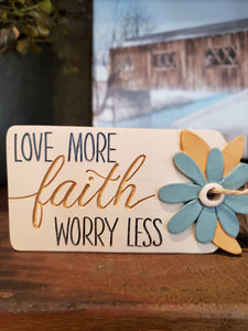 Faith tag with flower