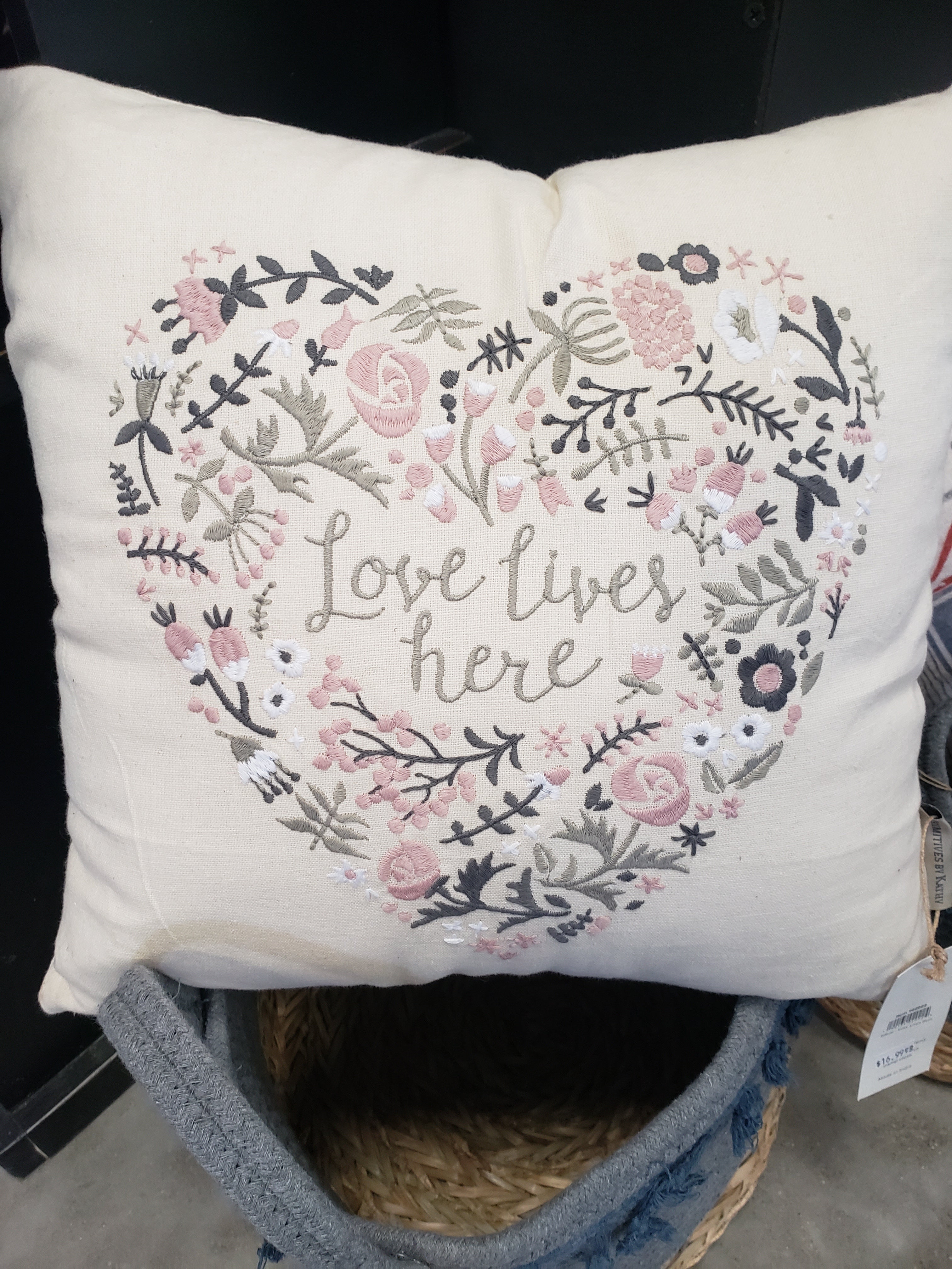 Love lives here pillow