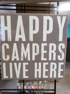 Happy campers sign