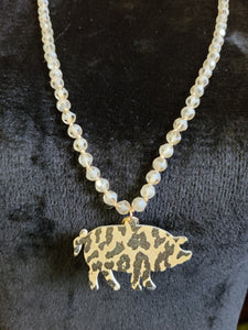 Leopard pig necklace