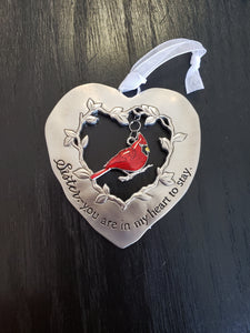 Sisters in my heart ornament