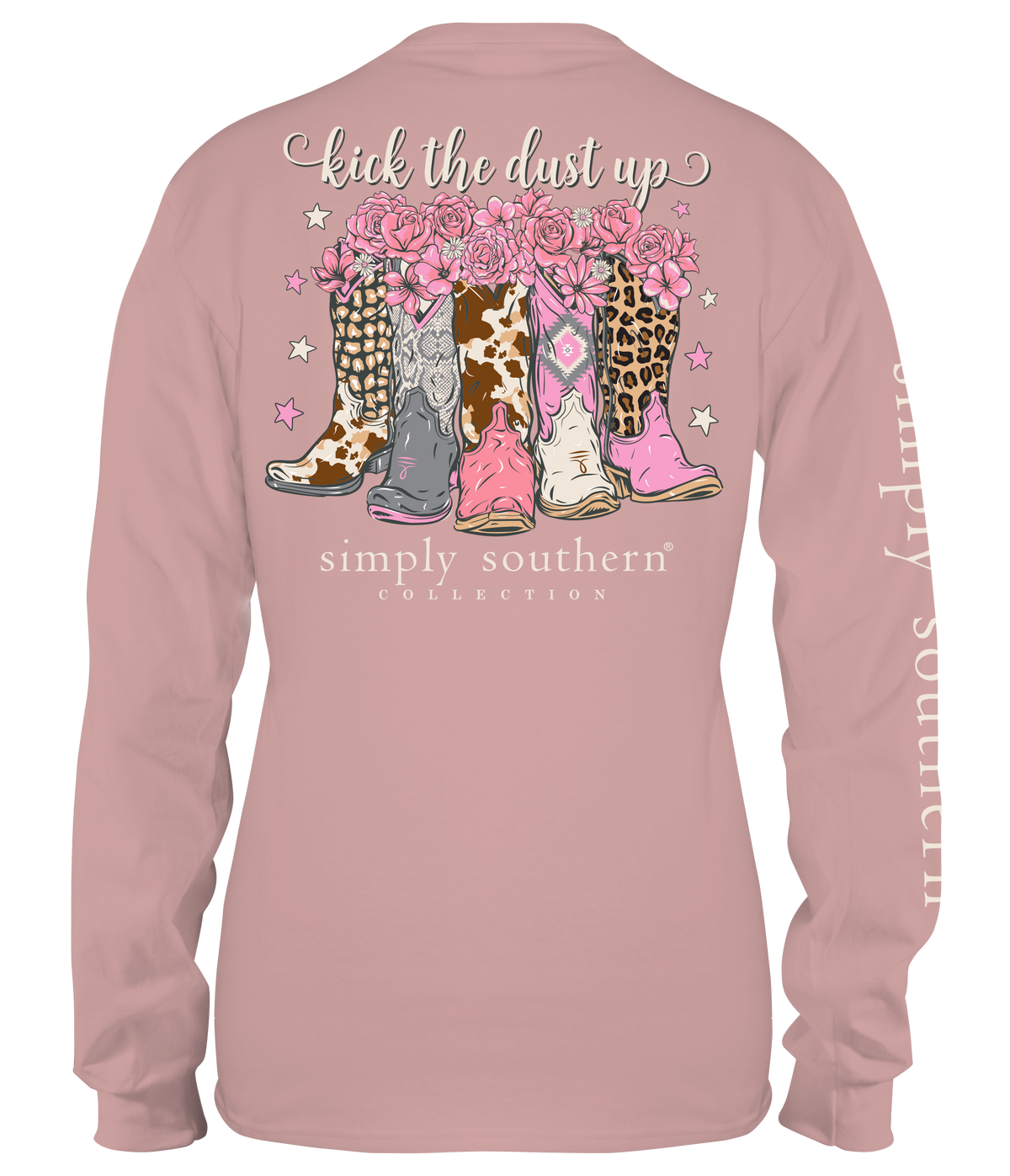 SIMPLY SOUTHERN KICK THE DUST UP BOOTS LONG SLEEVE T-SHIRT