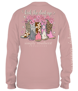 SIMPLY SOUTHERN KICK THE DUST UP BOOTS LONG SLEEVE T-SHIRT