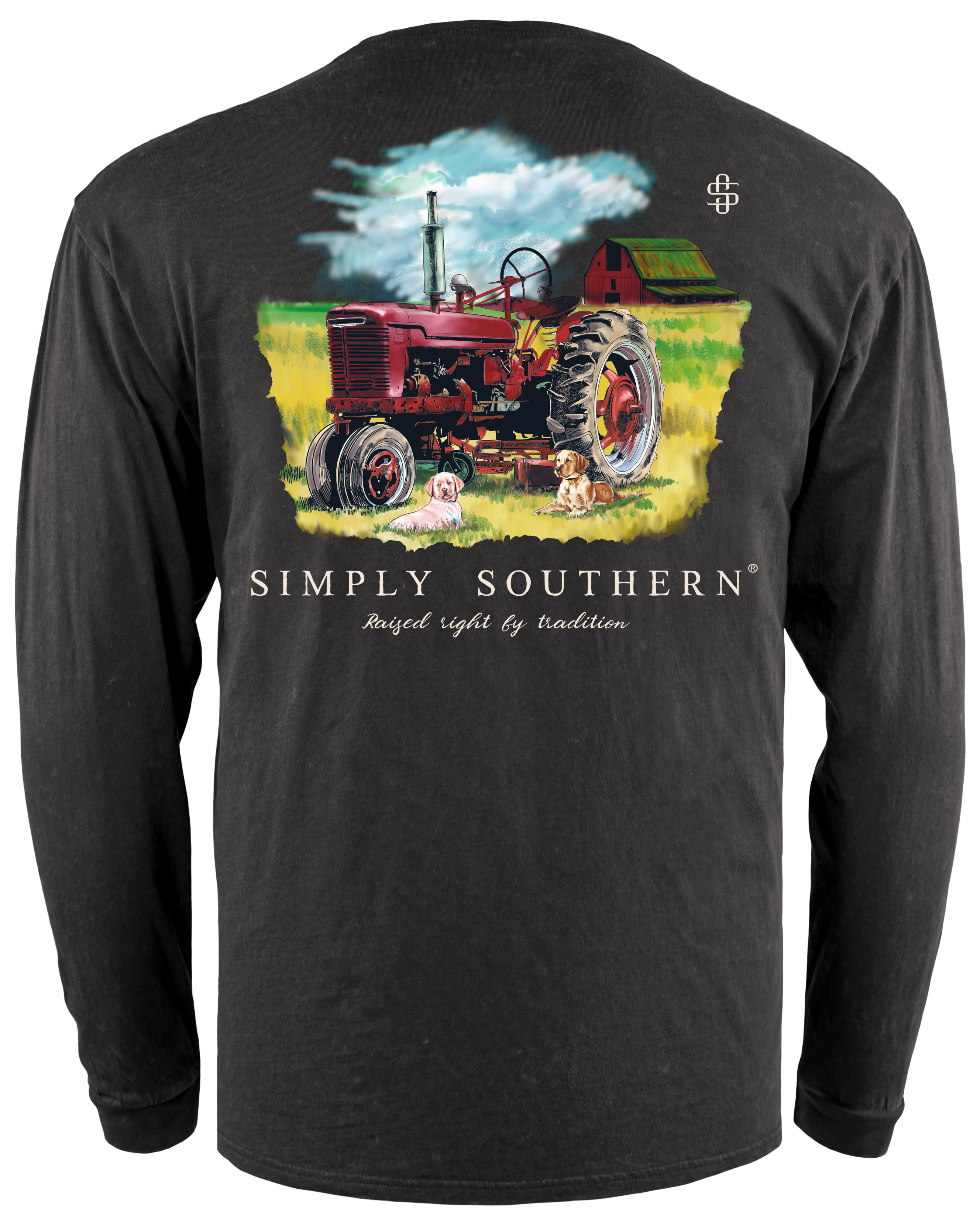 Simply southern youth boys tractor obsidian long sleeve