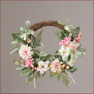 WREATH PINK WHITE FLOWERS