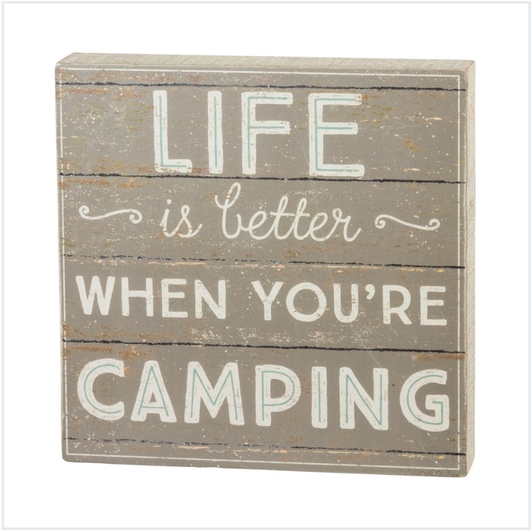 Camping box sign