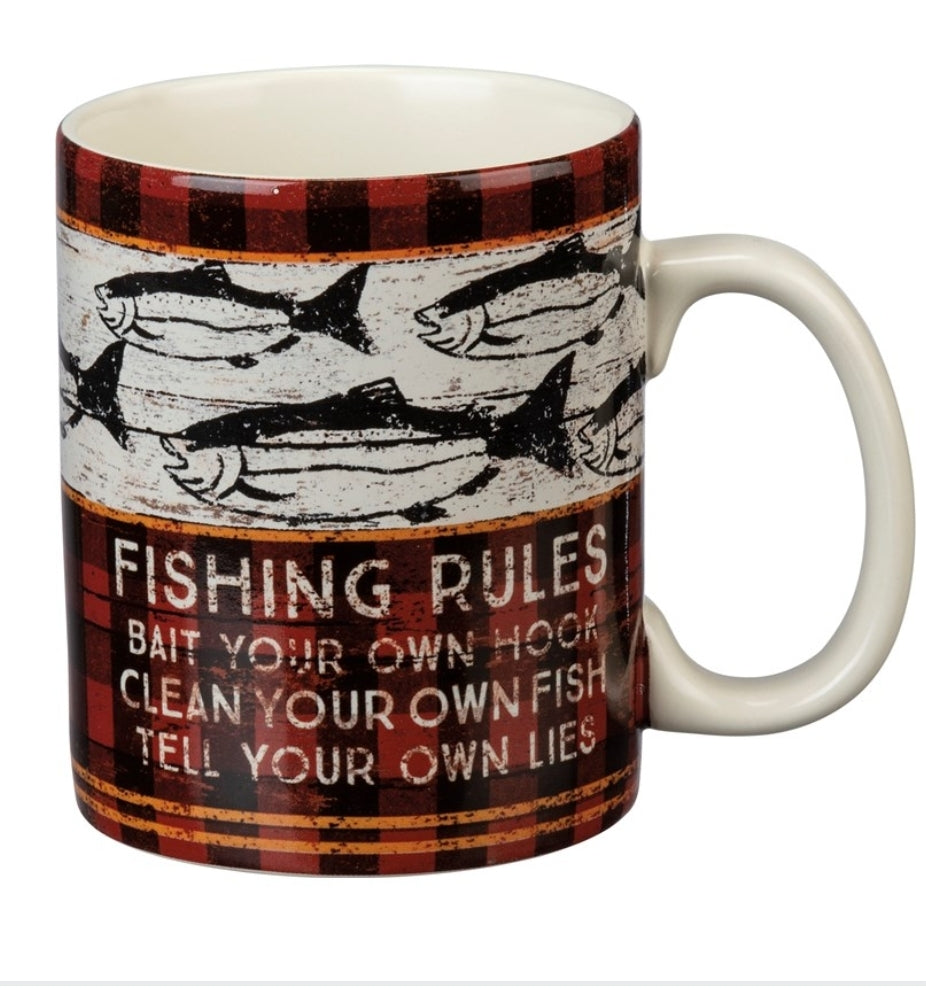 Fishing rules mug
