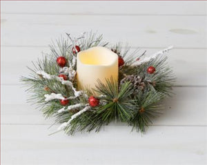 Candle ring frosted pine