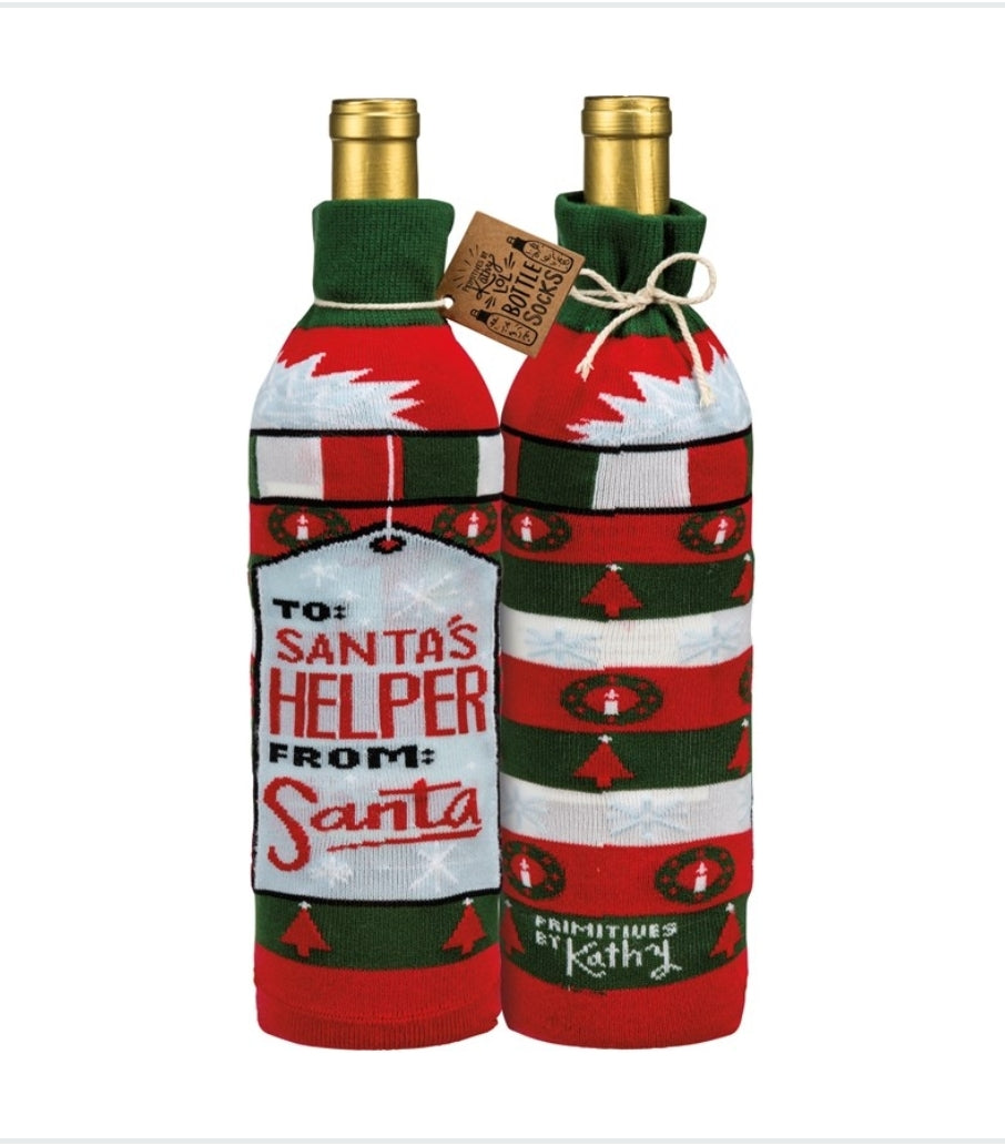 Santa's helper bottle cover