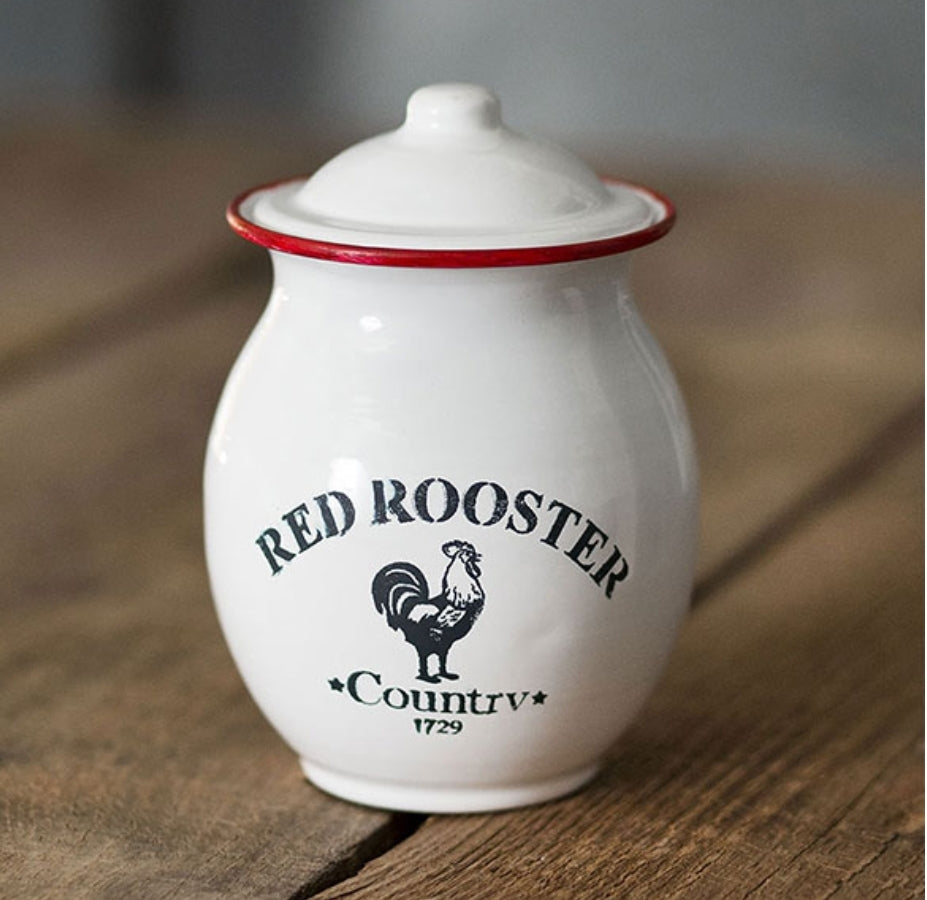 Red rooster canister
