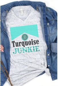 Turquoise junkie short sleeve top
