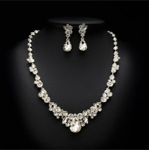 Crystal necklace & earring set