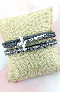Faith cross magnetic bracelet