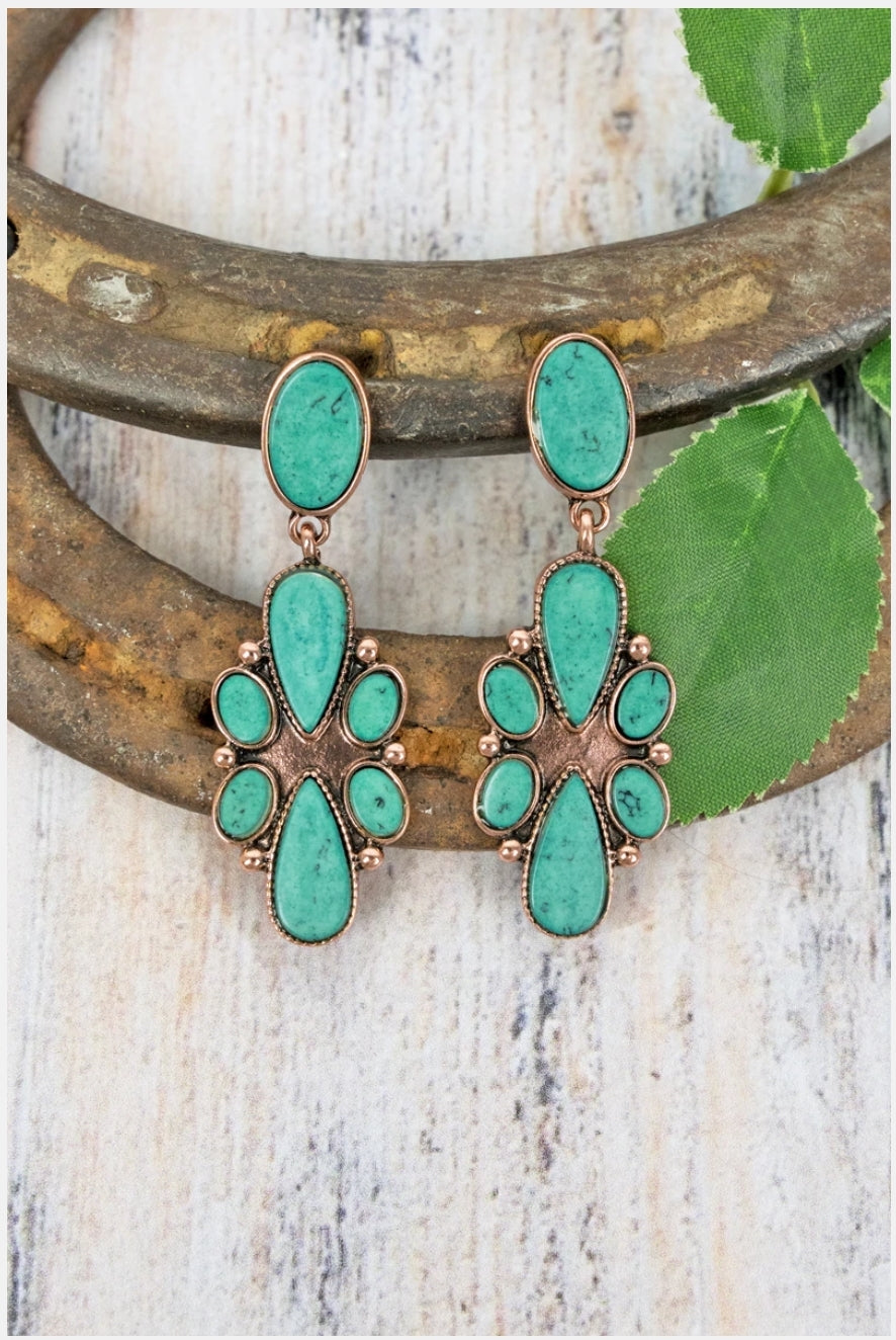Turquoise coppertone earrings