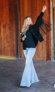 Fringe jacket black