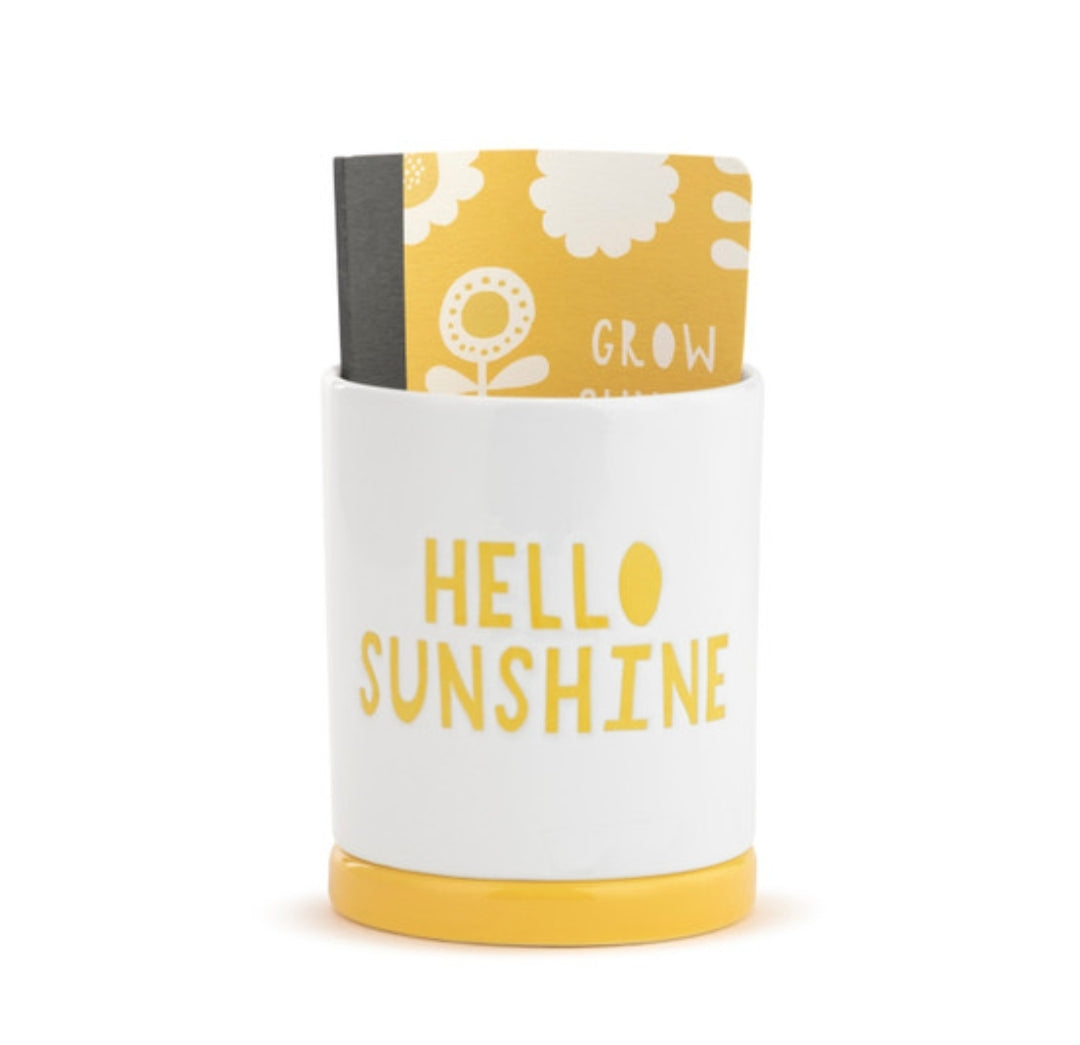 Hello Sunshine Planter with Journal Gift Set