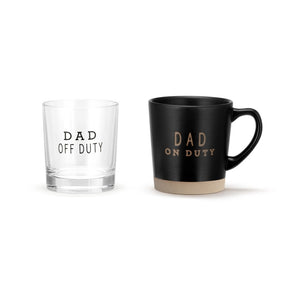 Dad duty- mug and rocks glass set