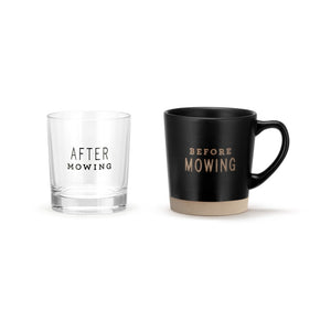 Mowing- mug and rocks glass set