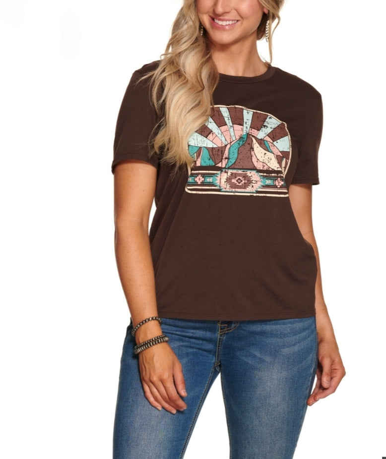 Graphic brown tee