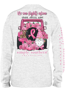 SIMPLY SOUTHERN GNOME CURE CANCER LONG SLEEVE SHIRT