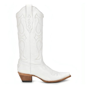 Pure white tall corral boot Z5074