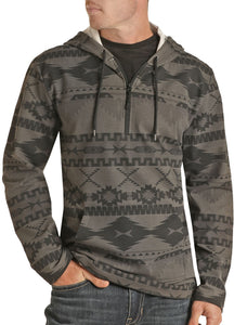 AZTEC QUARTER ZIP KNIT HOODIE