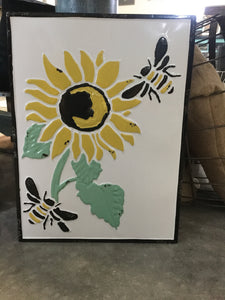 Flower bee wall decor