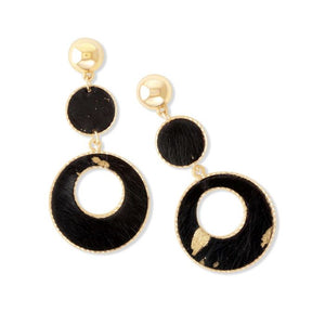 Black gold foil earring